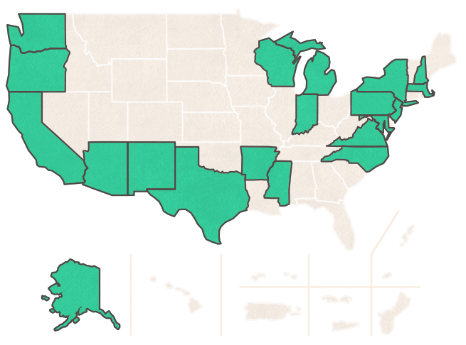ATSDR investigated potential exposures to contaminants carried by water in the following states: Alaska, Arkansas, Arizona, California, Connecticut, Indiana, Massachusetts, Maryland, Michigan, Minnesota, North Carolina, New Jersey, New Mexico, New York, Oregon, Pennsylvania, Texas, Virginia, and Wisconsin.