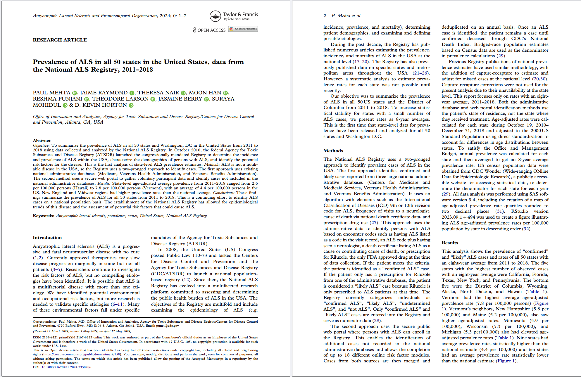 Mehta 2024 (50 States) Screenshot of the first two pages of the report.