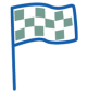 An icon depicting a race flag.