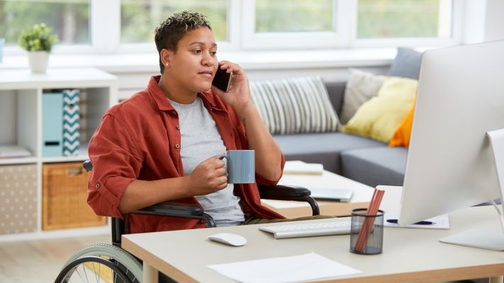 A person speaking on the phone.