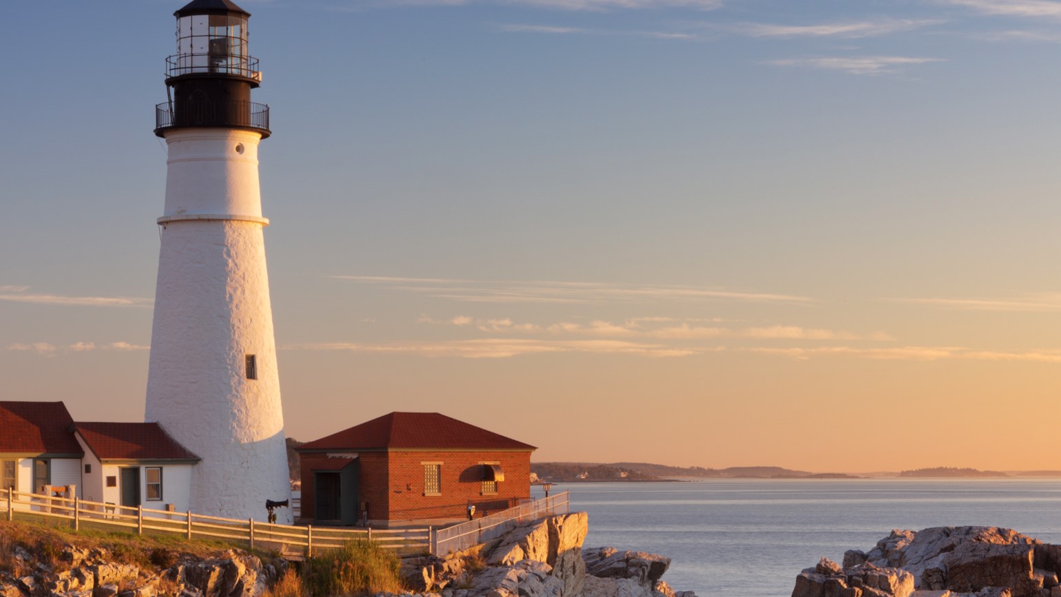 Old lighthouse at dawn.