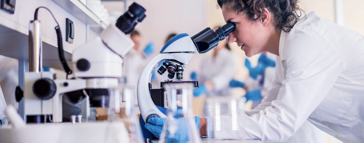 Scientists in laboratory working on research