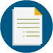 Short Sentence Icon Icon of paper with folded corner and short lines going across horizontally.