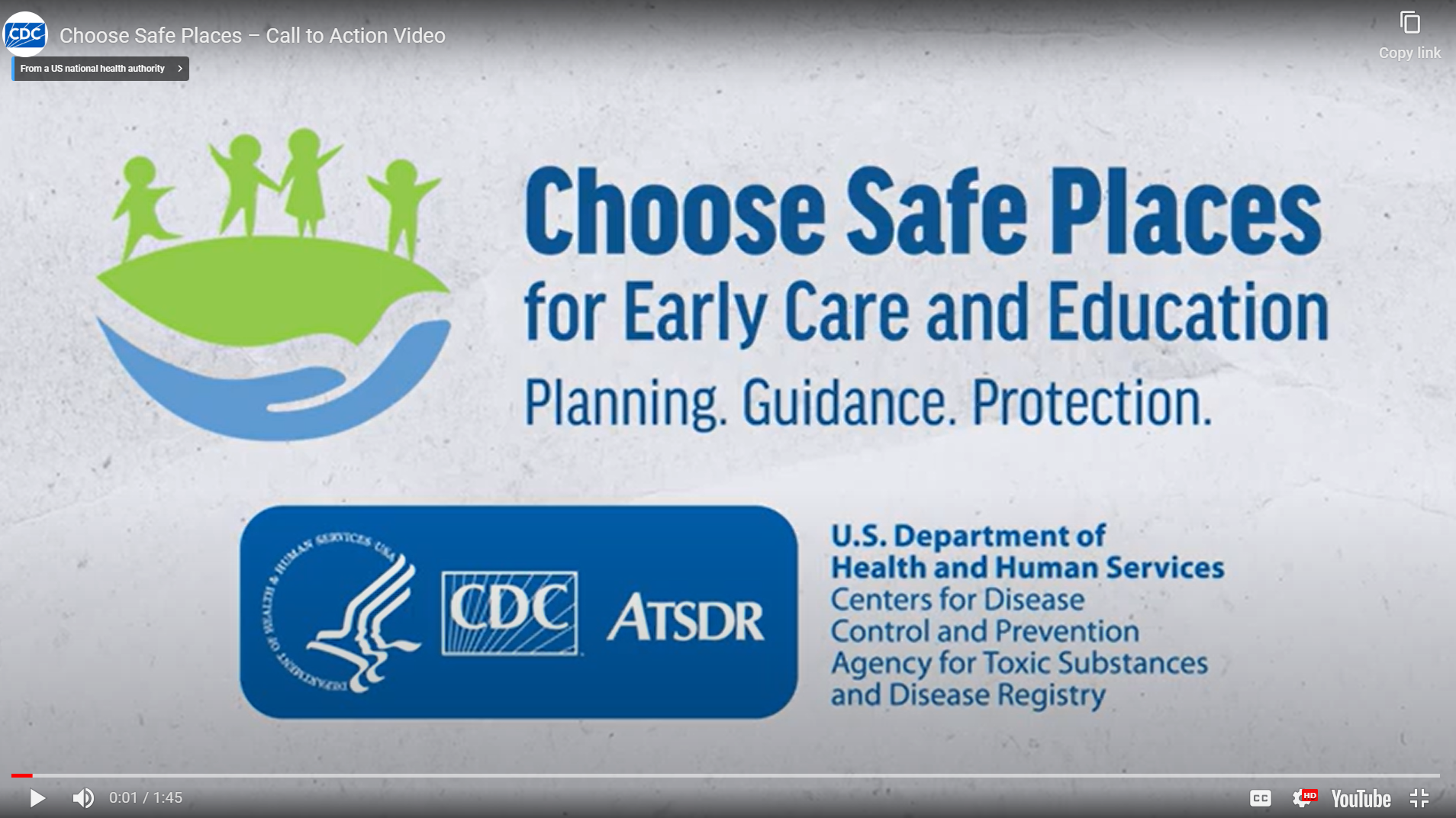 Choose Safe Places introductory video still from CDC ATSDR YouTube account