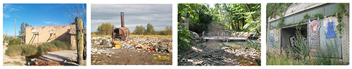 4 images of contaminated sites