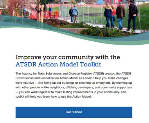 Screen shot of ATSDR Action Model Toolkit website.